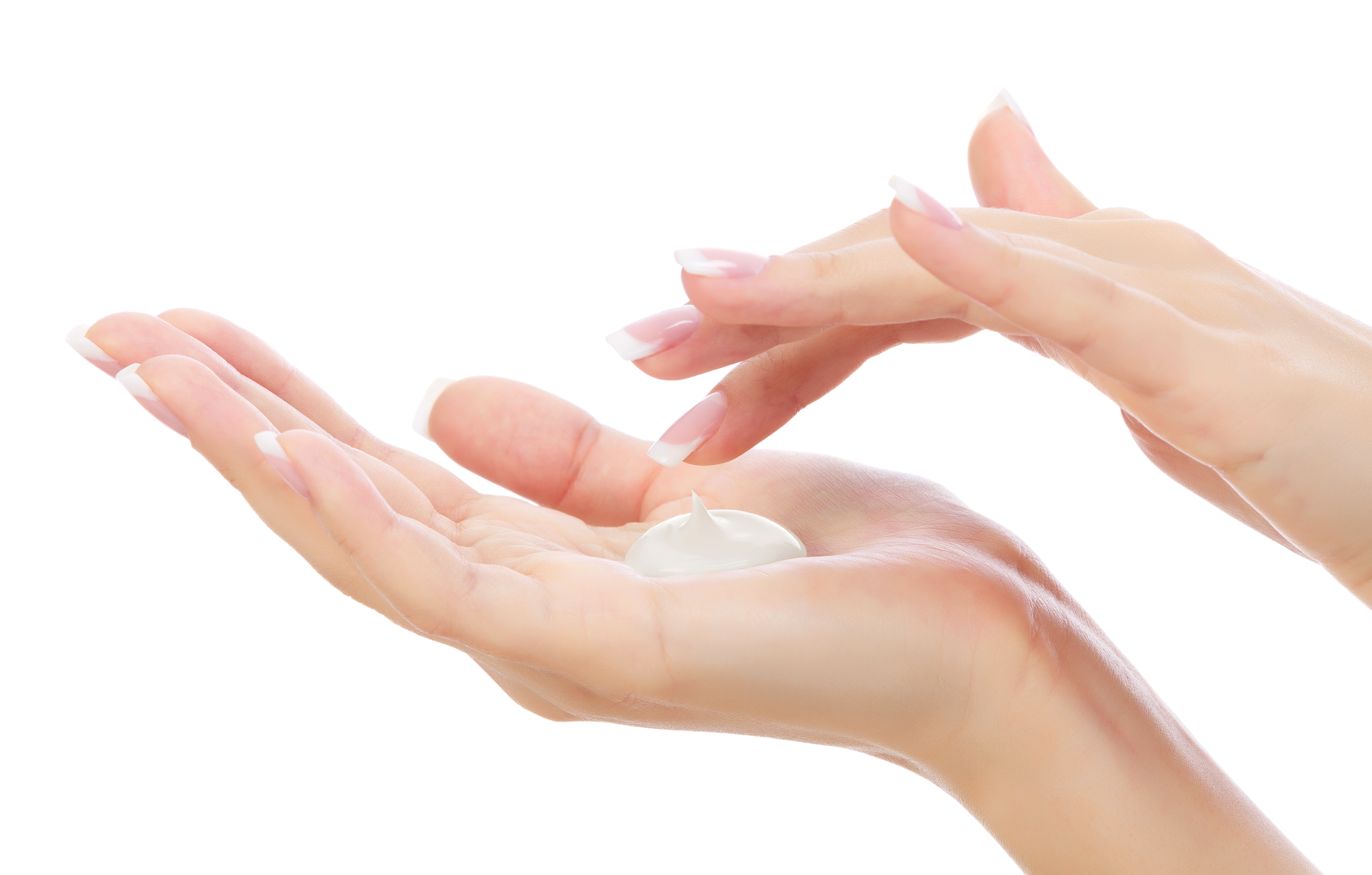 lotion in woman's hand