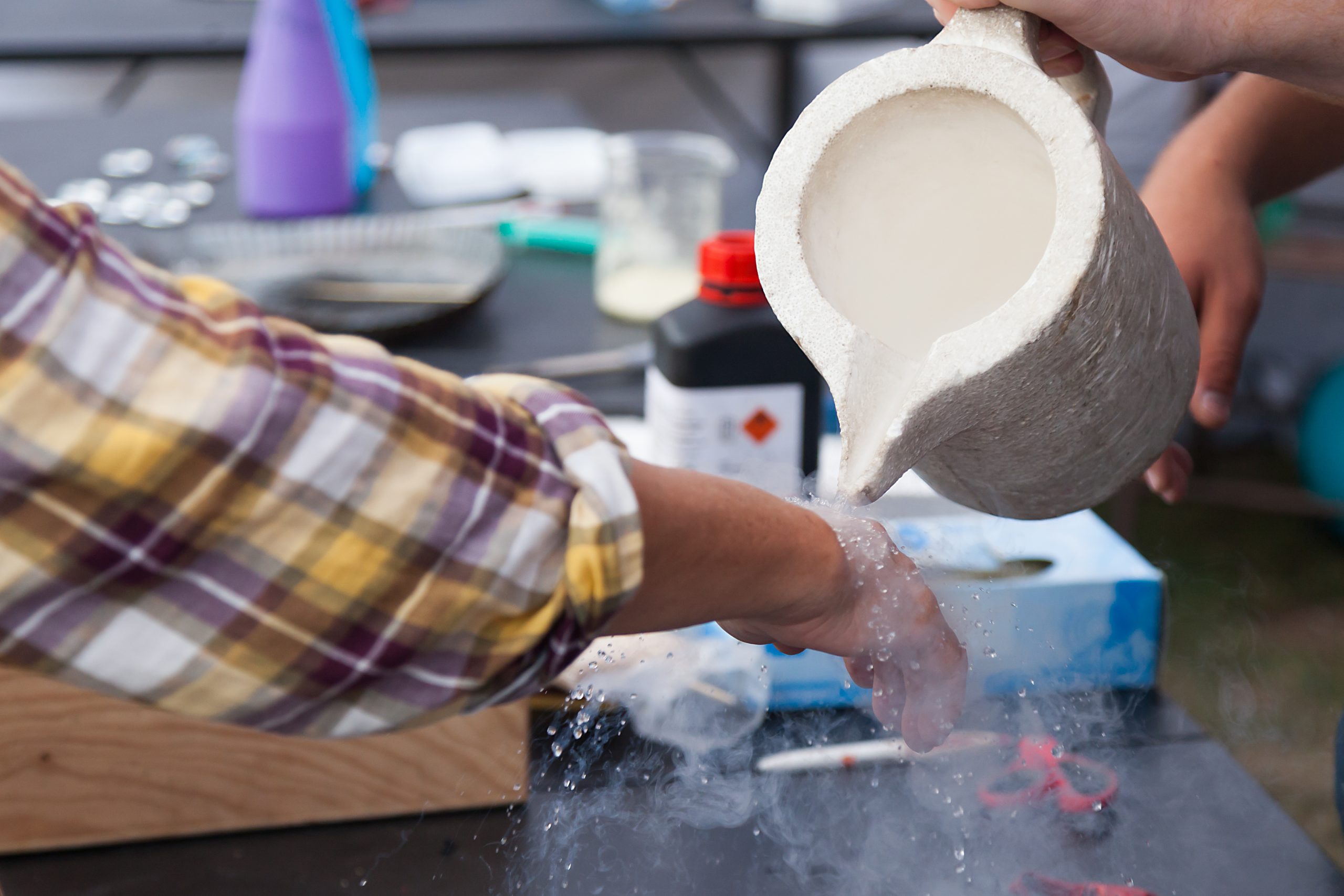 liquid nitrogren being applied to skin